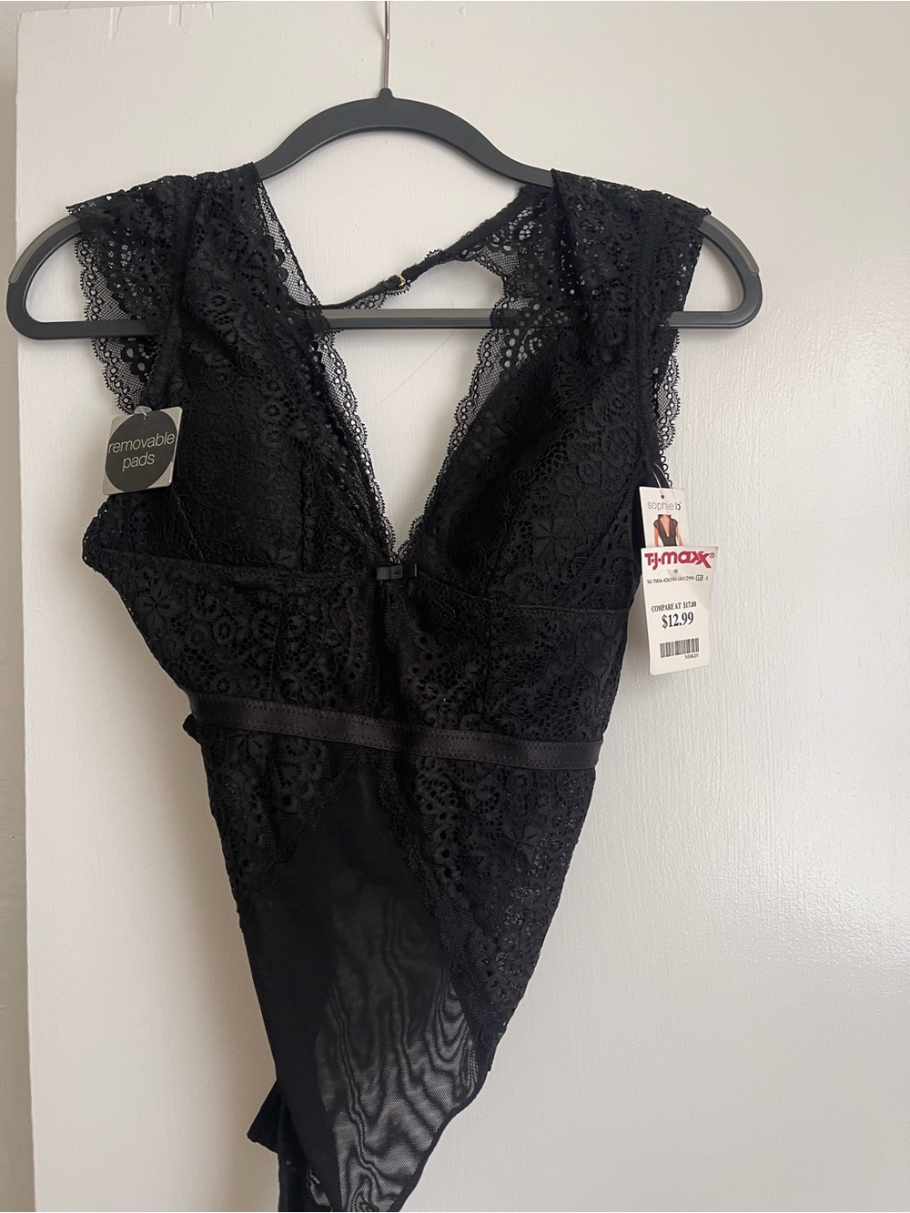 sophie b. Black Lace Bandeau Bodysuit